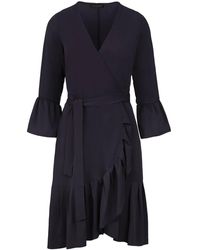 Conquista - Wrap Dress Viscose With Bell Sleeves. - Lyst