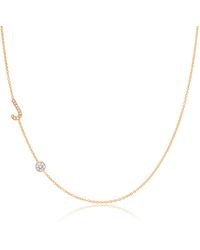 Maya Brenner - Pavé Monogram Necklace With Diamond 14K - Lyst