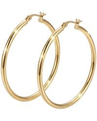 Harfi - Statement Plain Plated Hoop Earrings - Lyst