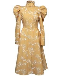 RainSisters - Coat With Balloon-Styled Sleeves And Floral Print: Majestic - Lyst