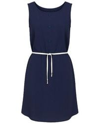 Conquista - Solid Colour Straight Dress With Belt - Lyst