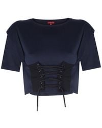 No'design - Elora Structured Shoulder Crop Top - Lyst