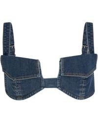 Circular Path - Pocket Denim Bikini Top - Lyst