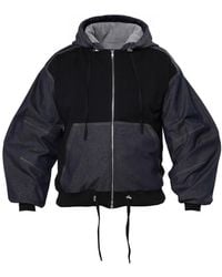 Metamorph - Bomber Jacket With Denim Panels - Lyst