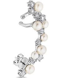 SALLY SKOUFIS - Eclipse Ear Crawler With Natural Pearls & Made Cz Diamond Stimulant - Lyst