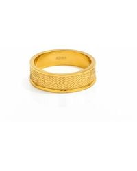 ADIBA - The Diamonds Pattern Plated Stainless Steel Ring - Lyst