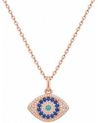 Seven Saints - Evil Eye Pave Amulet Necklace - Lyst