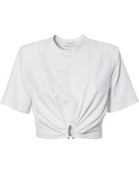 AGGI by HALEWSKI - Krisa Off Smocked Crop Top - Lyst