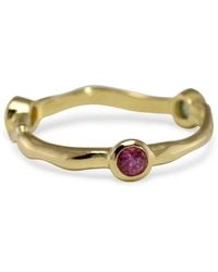 Isla Silver - Vermeil Dainty Gemstone Ring - Lyst