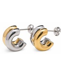 Miss Cecilia - And Double Tone Small Hoops - Lyst