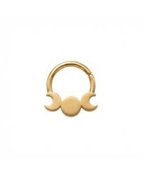 Zahav Jewelry - 10K Solid 18G Triple Moon Clicker Hoop - Lyst