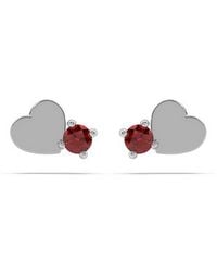 Onia - Ruby Heart Studs - Lyst