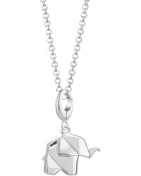 Lily Charmed - Sterling Origami Elephant Charm Necklace - Lyst