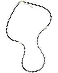 Farra - Pearls And Obsidian With Baroque Pearls Multi-Ways Necklace - Lyst