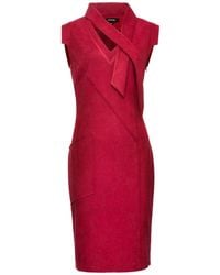 Smart and Joy - V-Neck Structured Cut Suede Dress - Lyst