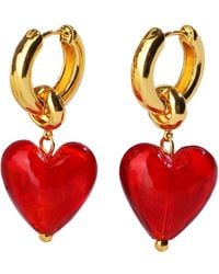 Classicharms - Esmée Glaze Heart Dangle Earrings - Lyst