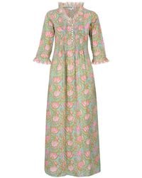 At Last - Cotton Annabel Maxi Dress - Lyst