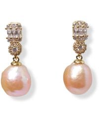 Ninemoo - Golden Glow Baroque Pearl Earrings - Lyst