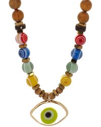 Ebru Jewelry - Green Evil Eye Pendant Colorful Beaded Good Vibes Necklace - Lyst