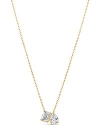 SHYMI - Emerald And Pear Two Stone Necklace - Lyst