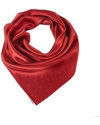 Soft Strokes Silk - Pure Silk Scarf Peony Solid Colour Collection Burgundy Small - Lyst