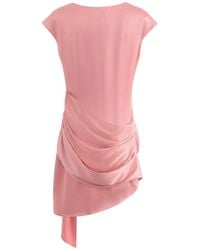 Aisl - Ruched Drape Cascade Mini Dress - Lyst