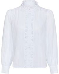 Guinea London - Frilled Cotton Blouse - Lyst