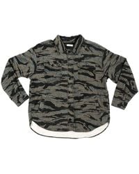 Ariko - Bucky Ocean Tiger Camo Split Hem Shirt Jacket - Lyst