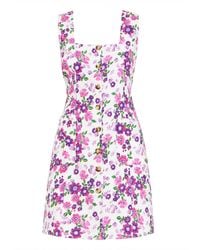 Yumi' - Retro Floral Cotton Stretch Pinafore Dress - Lyst