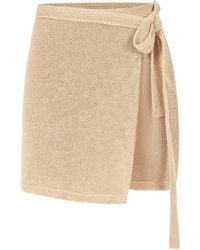 SALANIDA - Neutrals Mare 100% Linen Wrap Skirt Sand - Lyst