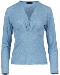Conquista - Light Melange Knit V Neck Top - Lyst