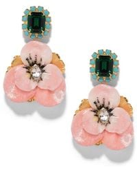 The Pink Reef - Emerald Light Pansy Earring - Lyst