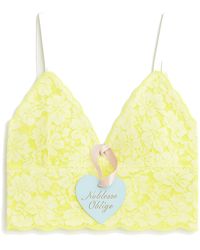 Noblesse Oblige - Lime Zest Flock Longline Bralette - Lyst