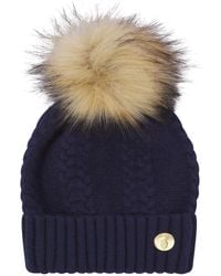 Hortons England - Cable Knit Cashmere Pom Pom Hat - Lyst