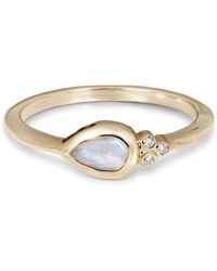 Zohreh V. Jewellery - / Neutrals Moonstone & Diamond Tear Drop Ring 9k - Lyst