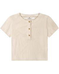 Cloud Haven - Neutrals Dainty Tee With Logo Buttons - Lyst
