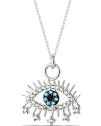 Spero London - Evil Eye Earring Eye Sterling Pendant Eyelash Necklace & Earring Set - Lyst