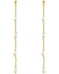 Unaloe - Vermeil Pearl Chain Drop Earrings – Luxury Contemporary Designer Statement Jewelry - Lyst