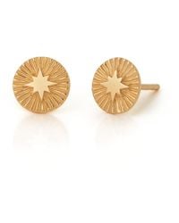 Nellou Jewellery - Shining Star Stud Earrings Plated Sterling - Lyst