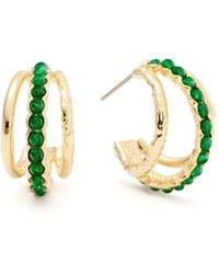 Shabella Nyc - Triple Gem Hoops - Lyst