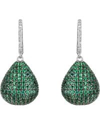 LÁTELITA London - Valerie Pear Drop Gemstone Earrings Silver Emerald Green - Lyst