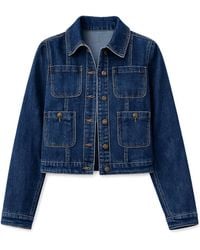 Yumi' - Stretch Denim Jacket With Pocket Detail - Lyst