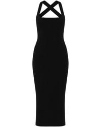 Monlicia - Azura Knit Crisscross Back Bodycon Midi Dress - Lyst