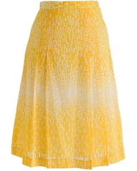 Sugar Cream Vintage - Vintage Cotton Yellow Flared Skirt - Lyst