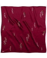 RainSisters - Small Floral Natural Silk Scarf - Lyst