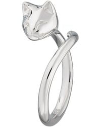 Lily Charmed - Sterling Adjustable Cat Ring - Lyst