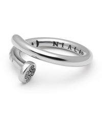 Nialaya - Nail Ring With Dorje Engraving & Finish - Lyst