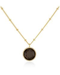 Auree - Barcelona November Birthstone Necklace Smokey Quartz - Lyst