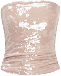 OW Collection - Neutrals Ruby Sequin Tube Top - Lyst