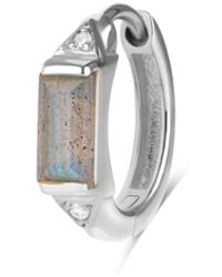 Zohreh - Labradorite & Sapphire Huggie Hoop Earring Sterling - Lyst